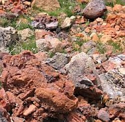 Granite rock at Kerkenes melted by the heat of the fire which destroyed the city