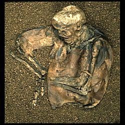 Linlow Man. From the Iron Age, mid-1st century AD. Found in Cheshire, England (1985) in Lindow Moss. Image credit: © Copyrights the Trustees of The British Museum