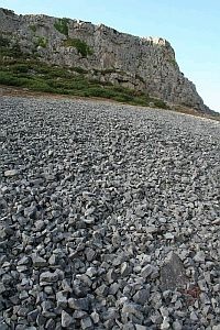 This photo is of Mewslade Bay in the Gower, Wales. Here Limestone was taken to lime kilns in nearby Devon where agricultural lime was made.
