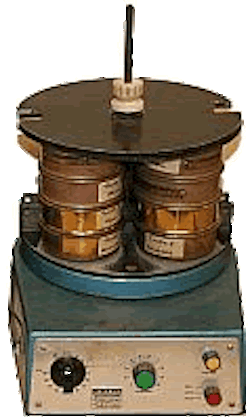 A shaker, used to separate soil into the differing particle size classes (or PSC).