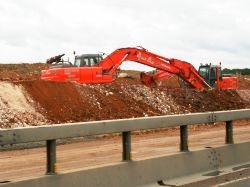 Roadworks for the new M1 motorway widening