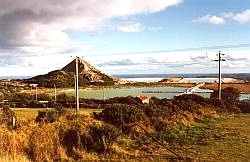 Stenalees, Cornwall in the 1990s. The china clay works there have made a huge impact on the landscape.