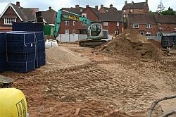 Building works for a new supermarket in Ampthill, Bedfordshire.