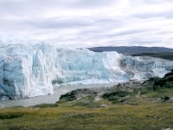 The edge of the Greenland icesheet. Glaciers covered much of Britain during the Ice Ages. Image credit: L. Chang