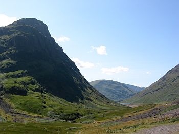 The beginning of Glen Coe, Scotland, UK